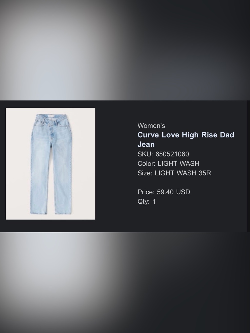 Abercrombie & Fitch Curve Love High Rise Dad Jean - Light Wash